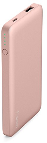 Belkin Batterie externe Pocket Power Bank 5000 mAh (sécurité certifiée) pour iPhone 11, 11 Pro / Pro Max, X, XS / XS Max, XR, SE, 8/8+, iPad, Samsung Galaxy S10 / S10+, S10e – Or Rose