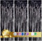 3 Stück Schwarz Metallic Lametta Vorhänge,Tinsel Folie Vorhang Folienfransen Vorhang für Hochzeit Verlobung Brautdusche Geburtstag Bachelorette Party Bühnendekor …