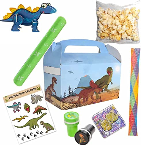 Gefüllte Wundertütenbox Dinosaurier 8-tlg // Mitgebsel Dinosaurier // Wundertüte Jungen