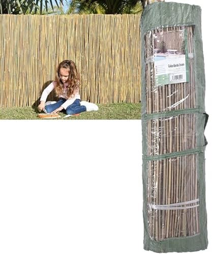 Suinga - CANISSE EN BAMBOU Jardin NATURELLE entière 2 x 5 mètres. Occultation 85%. Tiges de bambou naturelles, qui apportent résistance et durabilité.