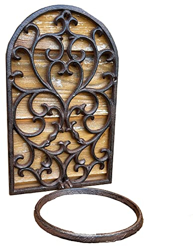 Darthome Ltd Vintage Cast Iron Baroque Wall Mount Outdoor Garden Wall Plant Flower Pot Holder