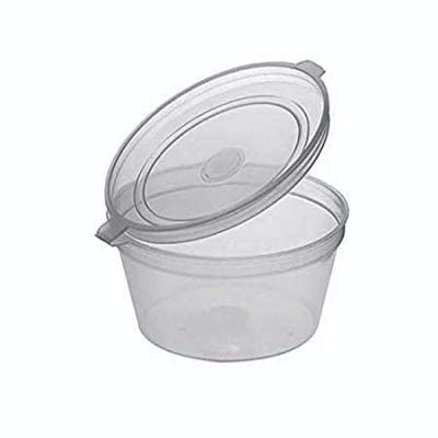 50 Pack 100ml 4oz Disposable Or Reusable Leak Proof Clear Deli Sauce Pots/Containers with Hinged Lids Store Chutney Slime Dressings Sauces Dips-Dishwasher Microwave Freezer Food Safe