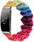 Chofit Armband kompatibel mit Fitbit Inspire 2/Inspire HR/Inspire Bändern. Ersatz Scrunchies Armband Chiffon Satin Armband für Damen Mädchen für Inspire 2 groß/klein (klein, Regenbogen)