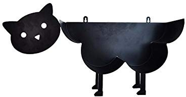 Porte-Rouleau de Papier Toilette Support de Papier Toilettes en métal en Forme de d'animal Mouton/Chouette/Bétail- Noir (Chat Debout)