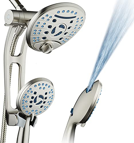 Hotel Spa AquaCare As-Seen-On-TV Hochdruck-Handbrause / Regenduschkopf mit 80 Modi, 3-Wege-Duschkopf mit verstellbarem Arm, Anti-Verstopfungsdüsen, Wanne und Haustier-Power-Wash, 1,8 m,