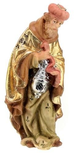 Heiliger König Holzfigur für Matteo-Krippe Grödnertal, 12 cm