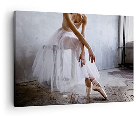Bilder auf Leinwand Ballerina Ballett Studio Leinwandbild 70x50cm Wandbilder Dekoration Wohnzimmer Schlafzimmer Küche Deko Klein Wanddeko Bild Wand Kunstdruck Art Wall Decor Canvas AA70x50-4970
