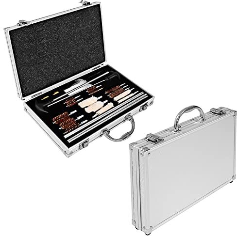 GYMAX Waffen Reinigungsset mit Transportkoffer, Reinigungsgarnitur zur Waffenpflege, 103-tlg. Waffenpflegeset universal, für Gewehr, Pistole, Luftpistole, Schrotflinte