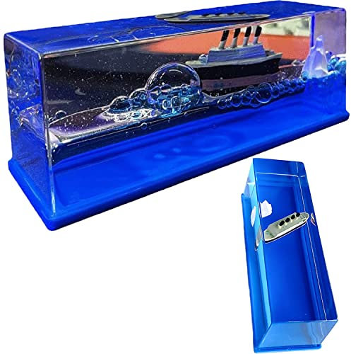 KFGJ Titanic Cruise Fluid, Acrylic Cruise Ship Mode Fluid Drift Bottle, Barco en Una Botella, Titanic Cruise Fluid Liquid Wave Toys Juguete Escultura Estatuilla Niños Actividad Decoración