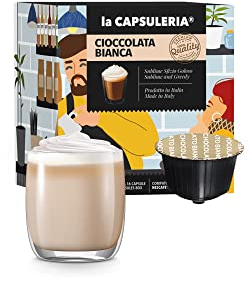 CHOCOLAT BLANC (48 Capsules) compatible avec Nescafé Dolce Gusto, Lot de 3 x 16 Capsules (48 portions tot) - la Capsuleria
