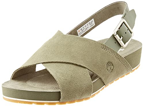 Timberland Malibu Waves Basic X Strap, Sandali, Donna, Dark Green Suede, 41.5 EU