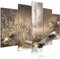 decomonkey Bilder Abstrakt 200x100 cm 5 Teilig Leinwandbilder Bild auf Leinwand Vlies Wandbild Kunstdruck Wanddeko Wand Wohnzimmer Wanddekoration Deko Modern Pusteblume Kunst Wasser Stern braun