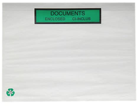 Pochettes Porte Documents Ci-inclus Adhésives en Papier Recyclable format A5 230x170mm adaptées aux réglementations REP et LUCID- Lot de 100