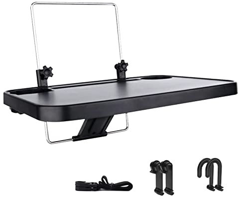 Maodom Coche – Bandeja Plegable para Volante, Bandeja multifunción para reposacabezas Asiento Trasero con Ranura para Taza Bebida para viajeros constantes