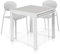 Mar.c.a. Design - Mesa extensible moderna hasta 180 cm, tablero de cristal blanco mate, base de metal y estructura color blanco - Medidas: 90 × 90 x 75 cm