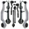 ATEC Germany 2x Querlenker Voderachse oben, 2x Querlenker Vorderachse unten vorne, 2x Querlenker Vorderachse unten hinten, 2x Spurstange Kompatibel mit MERCEDES CLS (C219), E-Klasse (W211)(S211)
