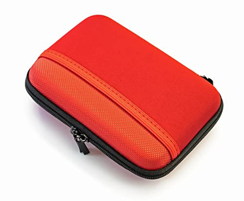 Premium - Funda para disco duro (2,5 pulgadas, resistente a los golpes, para almacenamiento y transporte de discos duros y accesorios electrónicos), color rojo