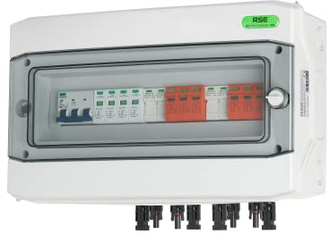 RSE SOLAR ANSCHLUSSKASTEN IP65 PHOTOVOLTAIK AC DC 1-2-STRINGS ÜBERSPANNUNGSSCHUTZ Varianten, 5. DC/AC 2-Strings 18 PLE T2 1000V