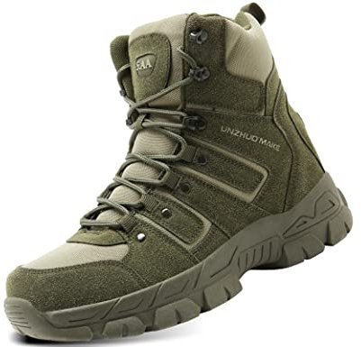 5.AA B811 Stivali da uomo, impermeabili, Antiscivolo, da trekking, trekking, camminate, scarpe alte verde 46 EU