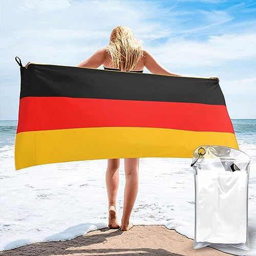 OPSREY Deutschland-Flagge gedruckt Tragbares Schnell Trocknendes Handtuch Strandtuch Weiches Badetuch Für Camping, Fitnessstudio, Strand, Reisen