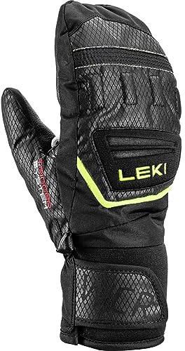 LEKI Kinder WCR Team 3D Handschuhe, Black-Ice Lemon, EU 6