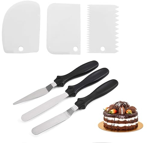 Spatules Coudées à Pâtisserie,Spatules Coudées à Patisserie,6 Pièces Spatule Coudée Pâtisserie,Grattoirs à Gâteau,Spatule Patisserie,Spatules Coudées de Pâtisserie,Glaçage Gâteaux Spatule Décalée