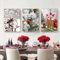 3er Premium Poster Set, Moderne Natur Winter Weihnachten Elch Holzhaus Schneelandschaft Bilder,Leinwandbilder Wanddecor für Wohnzimmer Schlafzimmer Ohne Rahmen (B,50x70cm)
