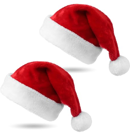 TK Gruppe Timo Klingler 6x Samt Weihnachtsmütze Nikolausmütze Mütze Weihnachten Nikolaus rot für Erwachsene & Kinder - Weihnachtsfeier Weihnachtsmarkt