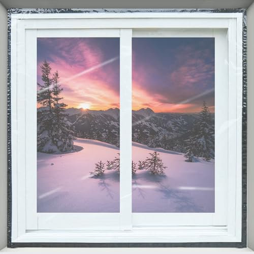 FANYING Ventanas de película Aislante de tamaño Personalizable, Eva Transparente a Prueba de frío, Oficina, hogar, sin Necesidad de perforar Agujeros, Reutilizable,70x130cm(27.5x51.1in)