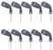 LeFeng 10 Pieces 4-9/A/P/S/X Knitted Golf Iron Head Covers Set Lightweight and Durable Material Multiple Patterns Golf Club Head Covers (Grey)