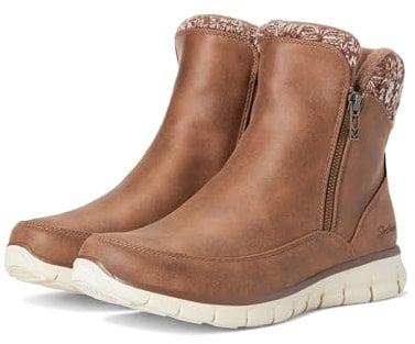 Skechers Synergy Lovely Collab, Stivaletto Donna, Brown Microleather/Knit, 41 EU