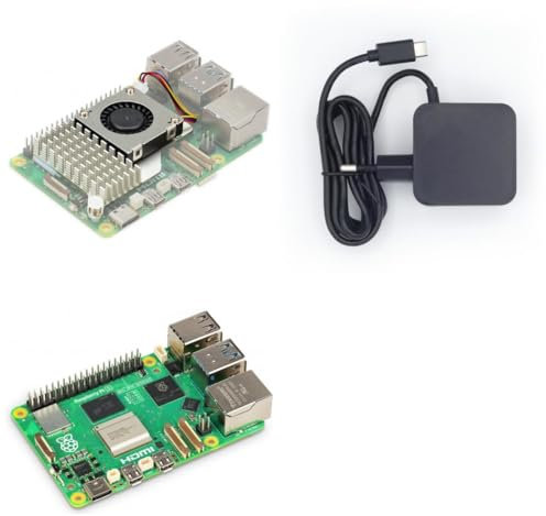 Raspberry Pi 5 4GB RAM Kit mit aktivem Kühlkörper, 2.4 GHz Quad-Core Cortex-A76, Dual 4Kp60 HDMI, Bluetooth 5.0, Dual-Band WLAN, Gigabit Ethernet, USB-C Netzteil, sofort einsatzbereit