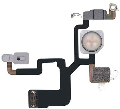 Risidamoy Flash Light Flex Cable Replacement for iPhone 12 Pro Max Repair Flashlight Part Fix Silent Switch with Pre-Installed Metal Bracket Holder 12Promax for A2342, A2410, A2412, A2411.