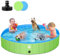 YIKANWEN - Piscina plegable para perros, 160 x 30 cm, PVC, estable y antideslizante, para mascotas, para mascotas, niños, verde