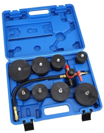 9 teiliger Turbo System Lecktester, Turbolader Luftdruckmessgerät, Turbo System Lecktester Kit, Schlauch Lecktest Turbo Leckdruck Tester Werkzeug mit 35 Mm auf 90 Mm Adapter