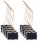 DELORIGIN 10pcs Blackboard Decanter Tag Mini Wooden Erasable Chalkboard Signs Custom Liquor Decanter Labels with Hanging String Message Boards Labels for Wedding Party Wine Bottle Whiskey Price Tags