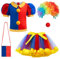 keaiyouhuo Kinder Clown Kostüm Set Film Zirkus Cosplay Kostüm Tutu Kleid für Mädchen Party Dress Up Halloween Outfit