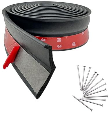 Universal Garage Door Seal 10m Multipurpose Garage Door Bottom Rubber Seal Strip Garage Door Sealing Kit with Nails Garage Door Weather Stripping Strip Bottom seals for warehouse doors and garage door