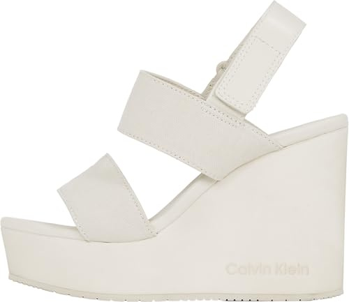 CK JEANS YW0YW01790 Keilsandale für Damen, Beige (Triple Turtle Dove), Größe 39, Beige Triple Turtle Dove, 40 EU