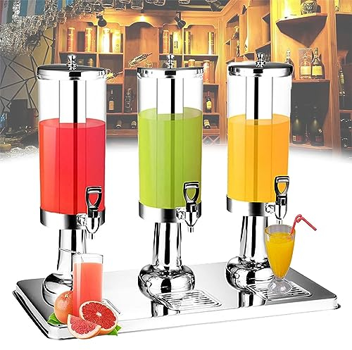 Commercial Beverage Dispenser, 3L/6L/9L Large Capacity Drinks Dispenser with Tap, Transparent Water Dispenser for Weddings/Parties/BBQ (9L)
