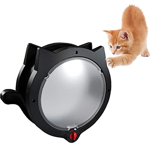 Gatera para Puertas con 4 Modos de Bloqueo - Magnética y Resistente a la Intemperie, para Gatos, Instalación en Puertas Delgadas y Paredes (Negra)