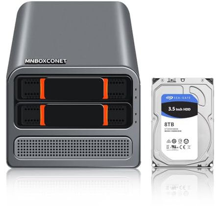 MNBOXCONET Mini PC Sever Nas Quad-Core N100 2 Bay,3-in-1 Micro PC Computer DDR5 32GB RAM 1TB NVMe SSD 8TB 3.5 HDD, SJR1 Dual 2.5GbE i226V LAN Soft Router, SPK/MIC, Hot Swapping HTPC