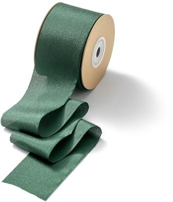 CHUQING Schleifenband Dunkelgrün Geschenkband Breit Grün Seidenband Chiffonband Dekoband Stoffband,5 cm x 23 m