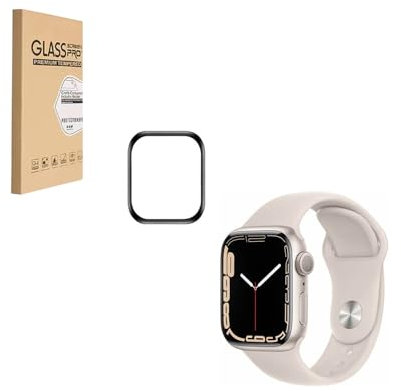 Shunwige Film de protection d'écran en verre trempé pour Apple Watch Series 9 Series 8 Series 7 41 mm, film trempé pour smartphone, HD, dureté 9H, résistant aux rayures, sensible au toucher,