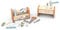 Speedy Monkey SP3017 2in1 Werkbank, Werkzeugkasten 25x13,5x15cm bunt, Holz Spielzeug für Kinder, Liebevolle Details-tolle Geschenkidee