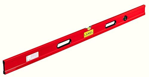 LAMEL Niveau règle avec bulles et 2 poignées 250 cm en aluminium peint, profil renforcé.