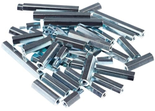 10x M3x55 Abstandshalter Abstandsbolzen beidseitig mit Innengewinde - Stahl verzinkt SW5,5 rcbay Distanzstück Langmutter