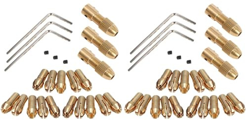 Giwnhvx 6 Sets 0.5-3mm Brass Drill Chuck Small Electric Drill Bit Collet Fit for Rotary Tools 3 Size -2.0mm 2.35mm 3.17mm