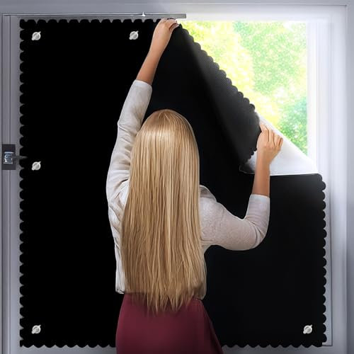 Qazanteiar Store pour Fenetre De Toit pour Lucarnes M04 - (B60×H73cm), Store Occultant sans Percage pour Fenetre De Toit, Rideau Occultant sans Percage, pour Chambre, BéBé Chambre, Grenier