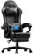 HLONONE Gaming Stuhl mit Massagefunktion, Ergonomischer Gamer Stuhl, Racing Gaming Sessel mit Fußstütze, Kopfstütze und Massage Lendenkissen, Gepolstert PC Stuhl, 150 kg Belastbarkeit, Schwarz